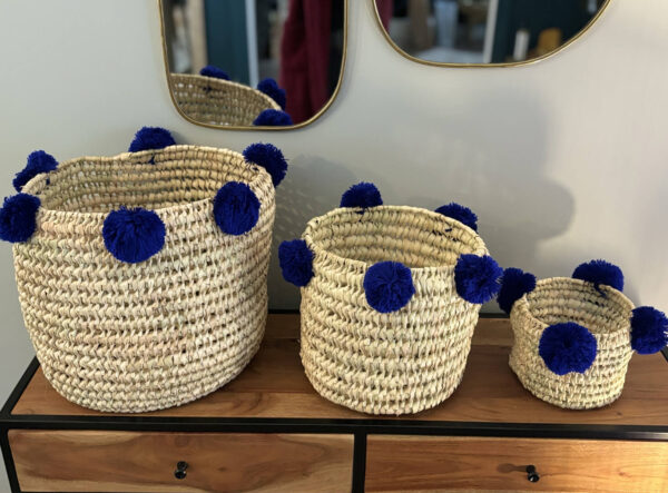 lot de panieres de rangement pour chambre denfants tressage en fibres naturelles fait a la main maroc