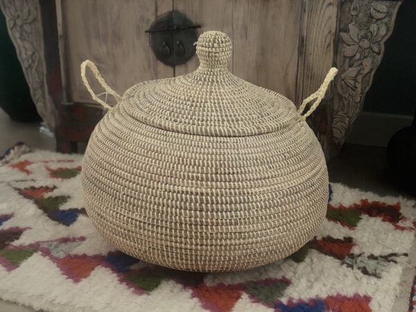 panier rond de rangement avec couvercle