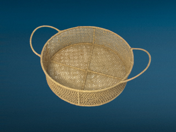 plateau rond tressé fibre naturelle dentelle de raphia