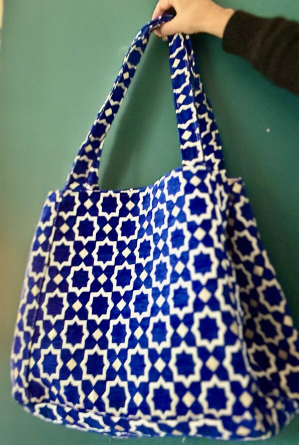 sacs cabats velours bleu