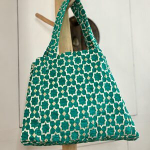 sacs forme cabas velours vert