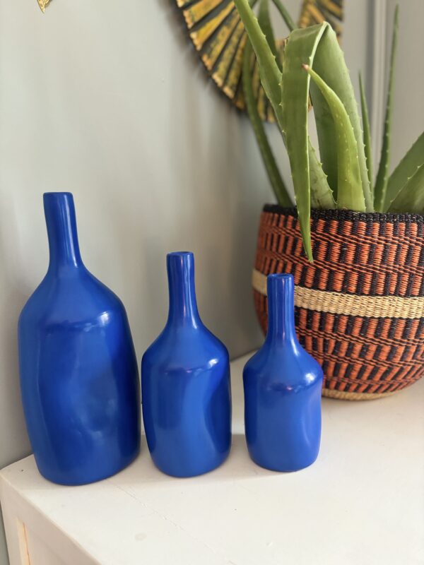 vase tadelakt bleu