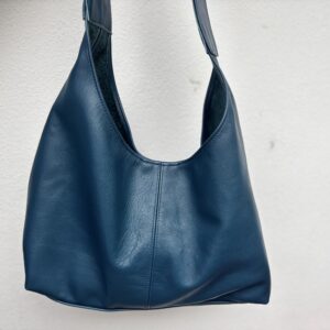 Sac en cuir porté épaule bleu encre - Origine Maroc