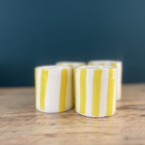 Tasse céramique rayures jaunescollection soleil