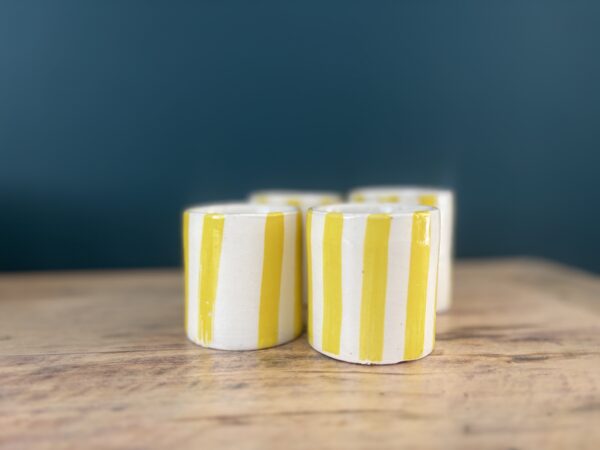 Tasse céramique rayures jaunescollection soleil